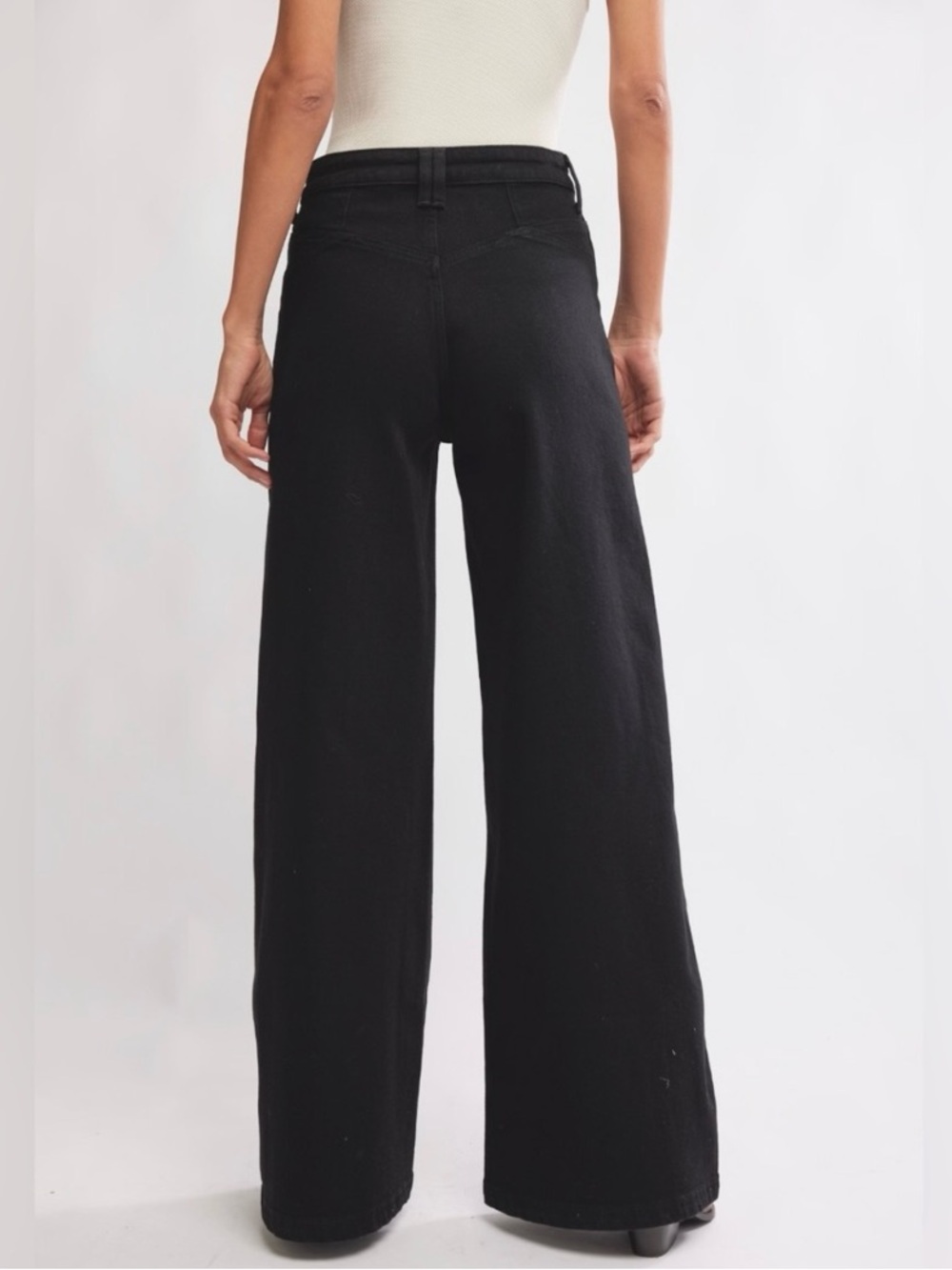 We The Free Kellee High Rise Palazzo Jeans Black Size 25 - Picture 6 of 17